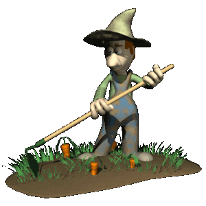 Cain doing some gardening