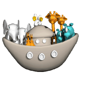 Cartoon ark with animals