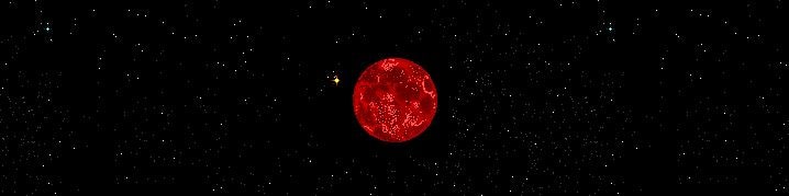 Red Moon in Night Stars