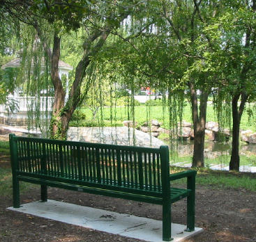 Park bench and gazebo