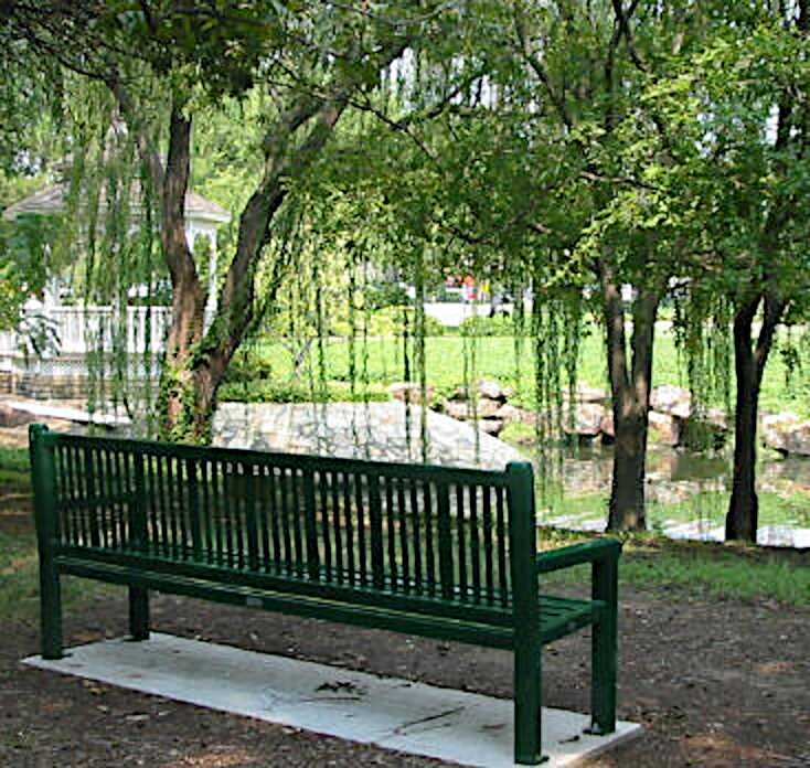 Park bench and gazebo