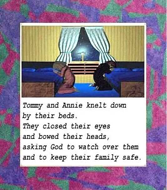 Tommy and Annie praying by their bedsides Tommy and Annie praying by their bedsides