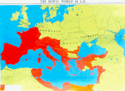Map of the Roman World 14 A.D.